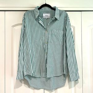 Pistola Millie Long Sleeve Shirt, Forest Stripe, Size S